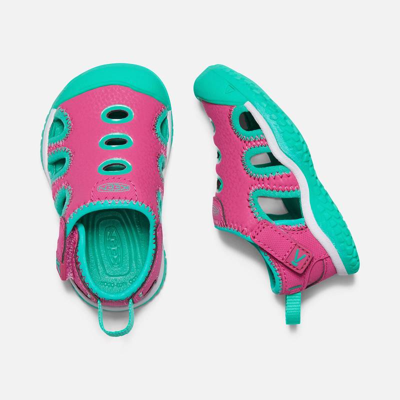 Keen Stingray Baby Sandalen Kinder DE-17635 Very Berry/Peacock Green - Keen Kinderschuhe Rosa